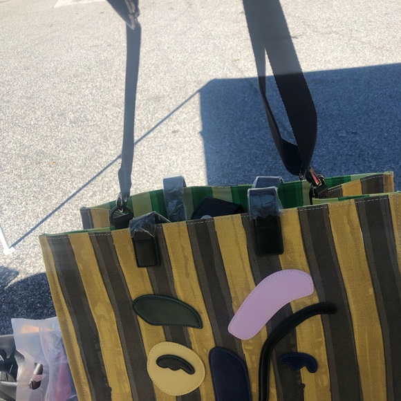 Art Canvas Striped Tote - Picture 10 of 11